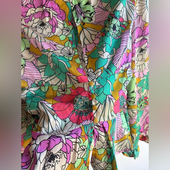 ASOS Colorful Floral Fitted Blouse - Picture 8 of 12